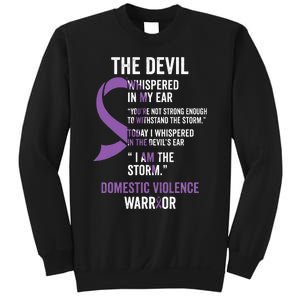 The Devil Domestic Violence Awareness Support Ribbon Sweatshirt