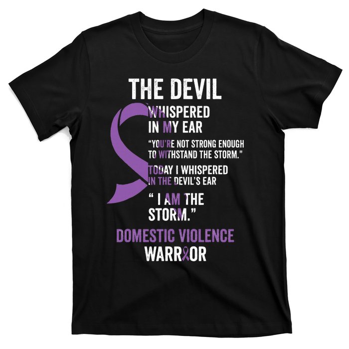 The Devil Domestic Violence Awareness Support Ribbon T-Shirt