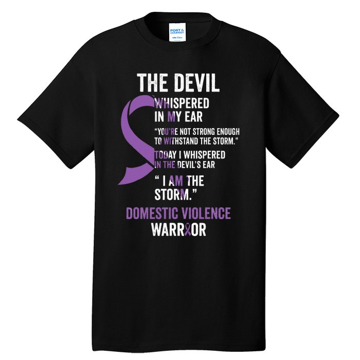 The Devil Domestic Violence Awareness Support Ribbon Tall T-Shirt