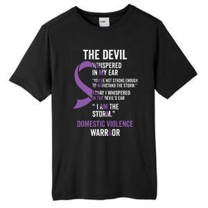 The Devil Domestic Violence Awareness Support Ribbon Tall Fusion ChromaSoft Performance T-Shirt