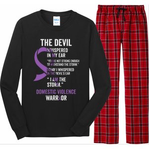 The Devil Domestic Violence Awareness Support Ribbon Long Sleeve Pajama Set