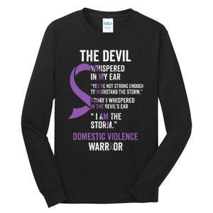 The Devil Domestic Violence Awareness Support Ribbon Tall Long Sleeve T-Shirt