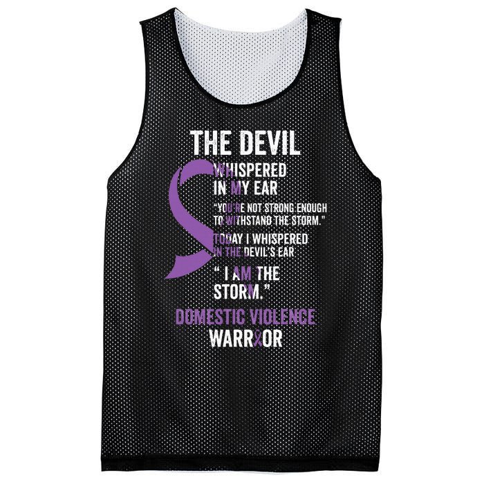 The Devil Domestic Violence Awareness Support Ribbon Mesh Reversible Basketball Jersey Tank