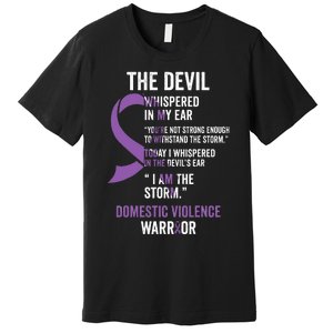 The Devil Domestic Violence Awareness Support Ribbon Premium T-Shirt