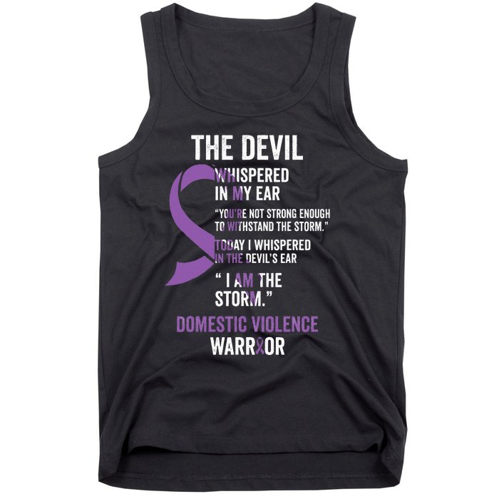 The Devil Domestic Violence Awareness Support Ribbon Tank Top