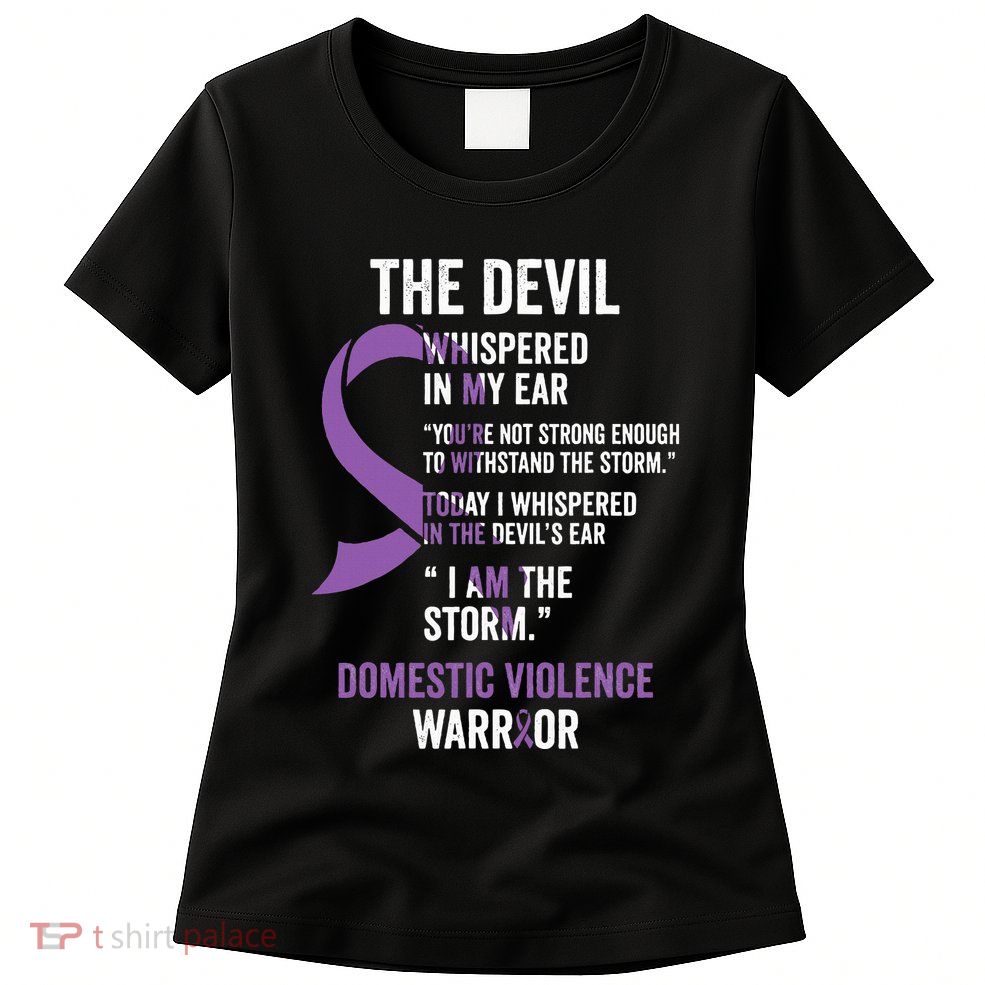 The Devil Domestic Violence Awareness Support Ribbon Women's T-Shirt