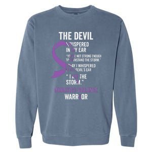 The Devil Domestic Violence Awareness Support Ribbon Garment-Dyed Sweatshirt