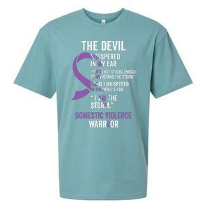 The Devil Domestic Violence Awareness Support Ribbon Sueded Cloud Jersey T-Shirt