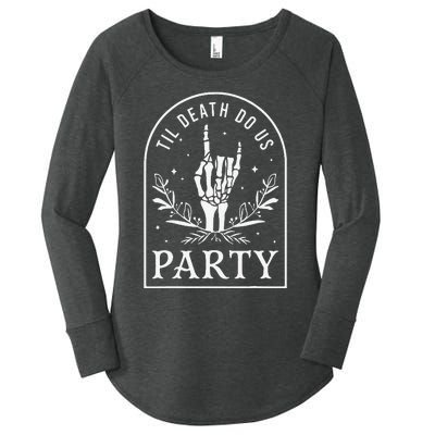 Til Death Do Us Party Retro Halloween Bachelorette Matching Women's Perfect Tri Tunic Long Sleeve Shirt