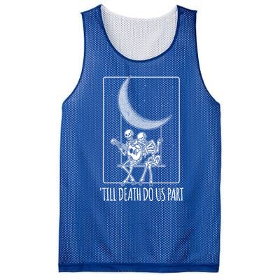 Till Death Do Us Part Skeleton Couple Moon Music Gift Mesh Reversible Basketball Jersey Tank