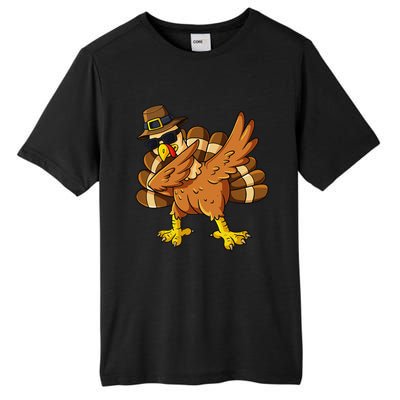 Thanksgiving Day Dabbing Turkey Pilgrim Tall Fusion ChromaSoft Performance T-Shirt