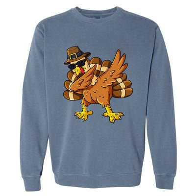 Thanksgiving Day Dabbing Turkey Pilgrim Garment-Dyed Sweatshirt