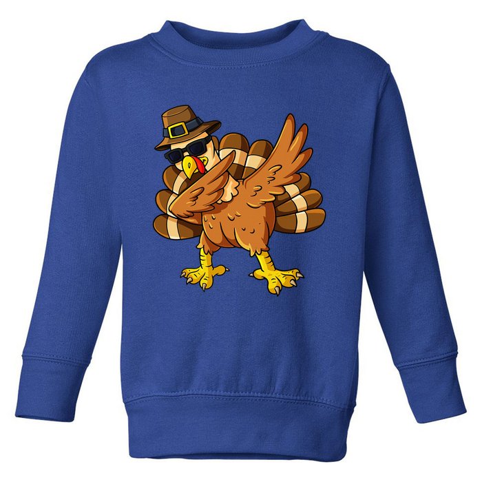 Thanksgiving Day Dabbing Turkey Pilgrim Toddler Sweatshirt