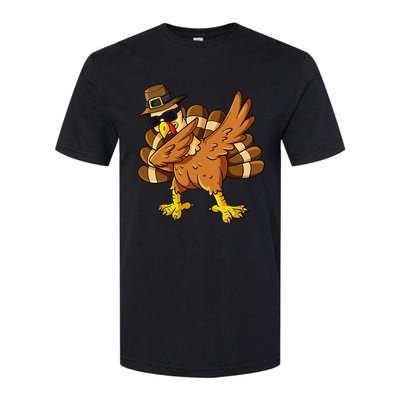 Thanksgiving Day Dabbing Turkey Pilgrim Softstyle CVC T-Shirt