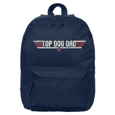 Top Dog Dad Funny Vintage 80s Gift Dog Father Fathers Day 16 in Basic Backpack