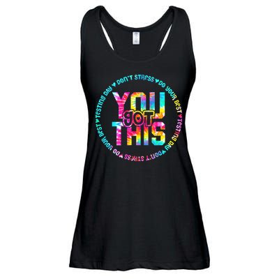Tie Dye Don't Stress Do Your Best You Got This Test Day Ladies Essential Flowy Tank