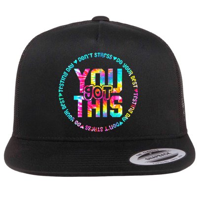 Tie Dye Don't Stress Do Your Best You Got This Test Day Flatbill Hat