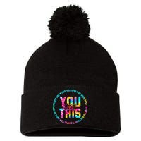 Tie Dye Don't Stress Do Your Best You Got This Test Day Pom Pom 12in Knit Beanie