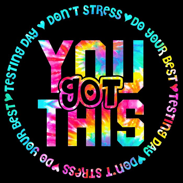 Tie Dye Don't Stress Do Your Best You Got This Test Day Visor