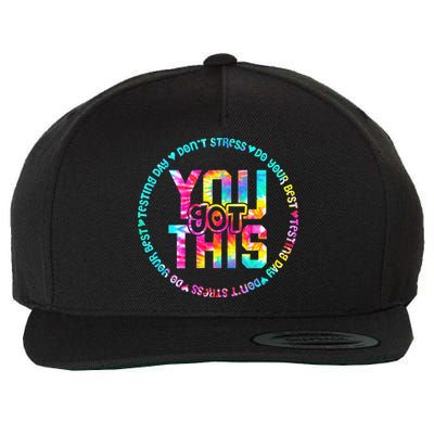 Tie Dye Don't Stress Do Your Best You Got This Test Day Wool Snapback Cap