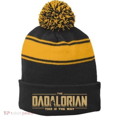 The Dadalorian Dad Papa Papalorian This Is The Way Stripe Pom Pom Beanie