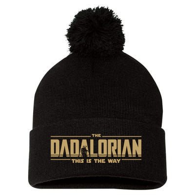 The Dadalorian Dad Papa Papalorian This Is The Way Pom Pom 12in Knit Beanie