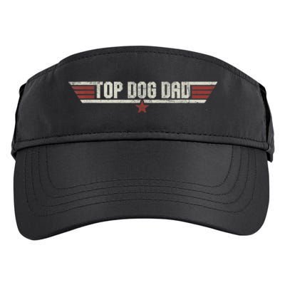 Top Dog Dad Funny Vintage 80s Gift Father Grandpa Fathers Day Adult Drive Performance Visor