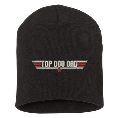 Top Dog Dad Funny Vintage 80s Gift Father Grandpa Fathers Day Short Acrylic Beanie