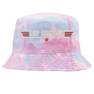 Top Dog Dad Funny Vintage 80s Gift Father Grandpa Fathers Day Tie-Dyed Bucket Hat