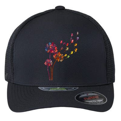 Tie Dye Dandelion Cats Flower Colorful Pet Cat Flexfit Unipanel Trucker Cap