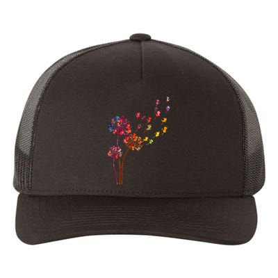 Tie Dye Dandelion Cats Flower Colorful Pet Cat Yupoong Adult 5-Panel Trucker Hat