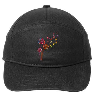 Tie Dye Dandelion Cats Flower Colorful Pet Cat 7-Panel Snapback Hat