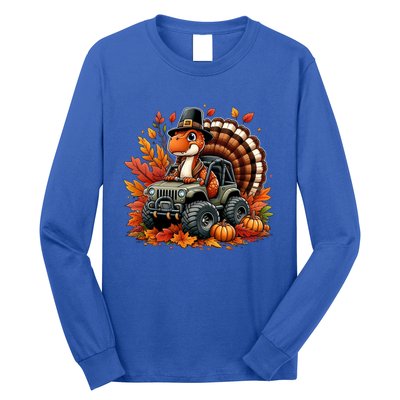 Thanksgiving Design Dinosaur T Rex Fall Truck Gift Long Sleeve Shirt