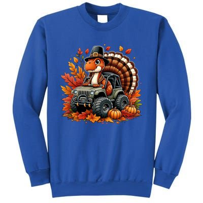 Thanksgiving Design Dinosaur T Rex Fall Truck Gift Sweatshirt