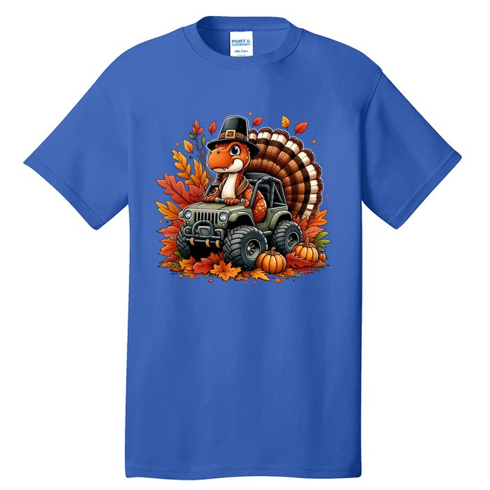 Thanksgiving Design Dinosaur T Rex Fall Truck Gift Tall T-Shirt