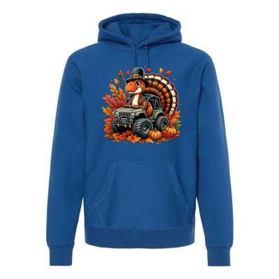 Thanksgiving Design Dinosaur T Rex Fall Truck Gift Premium Hoodie