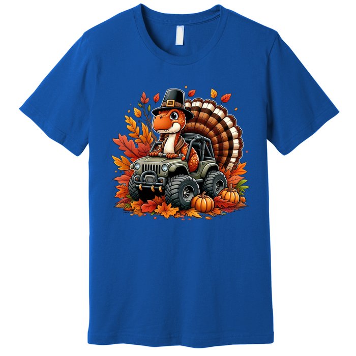 Thanksgiving Design Dinosaur T Rex Fall Truck Gift Premium T-Shirt