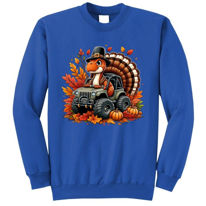 Thanksgiving Design Dinosaur T Rex Fall Truck Gift Tall Sweatshirt