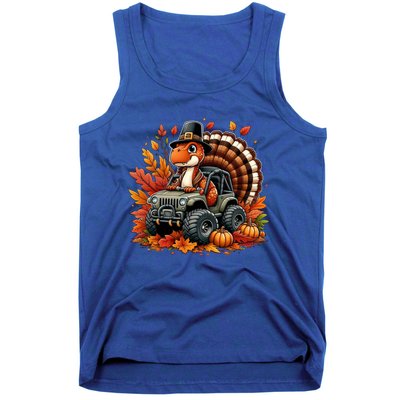 Thanksgiving Design Dinosaur T Rex Fall Truck Gift Tank Top