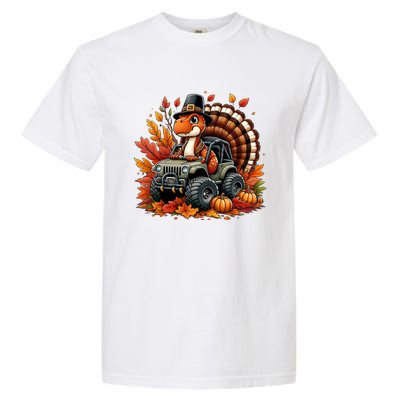 Thanksgiving Design Dinosaur T Rex Fall Truck Gift Garment-Dyed Heavyweight T-Shirt