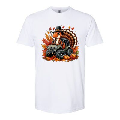 Thanksgiving Design Dinosaur T Rex Fall Truck Gift Softstyle CVC T-Shirt