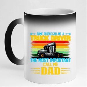 Truck Driver Dad Gift 11oz Black Color Changing Mug