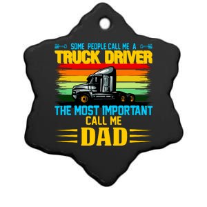 Truck Driver Dad Gift Ceramic Star Ornament