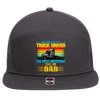 Truck Driver Dad Gift 7 Panel Mesh Trucker Snapback Hat