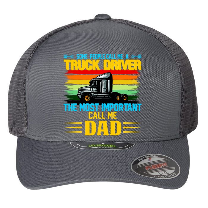 Truck Driver Dad Gift Flexfit Unipanel Trucker Cap