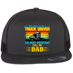 Truck Driver Dad Gift Flat Bill Trucker Hat