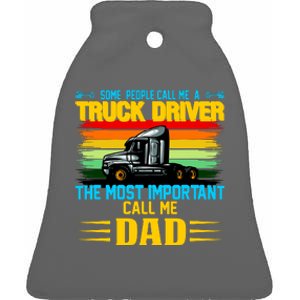 Truck Driver Dad Gift Ceramic Bell Ornament