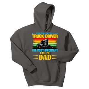 Truck Driver Dad Gift Kids Hoodie