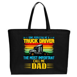 Truck Driver Dad Gift Cotton Canvas Jumbo Tote