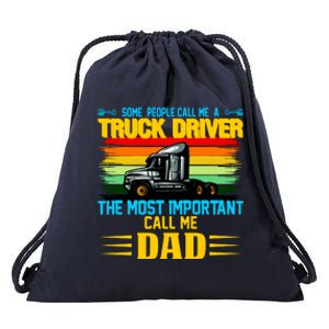 Truck Driver Dad Gift Drawstring Bag